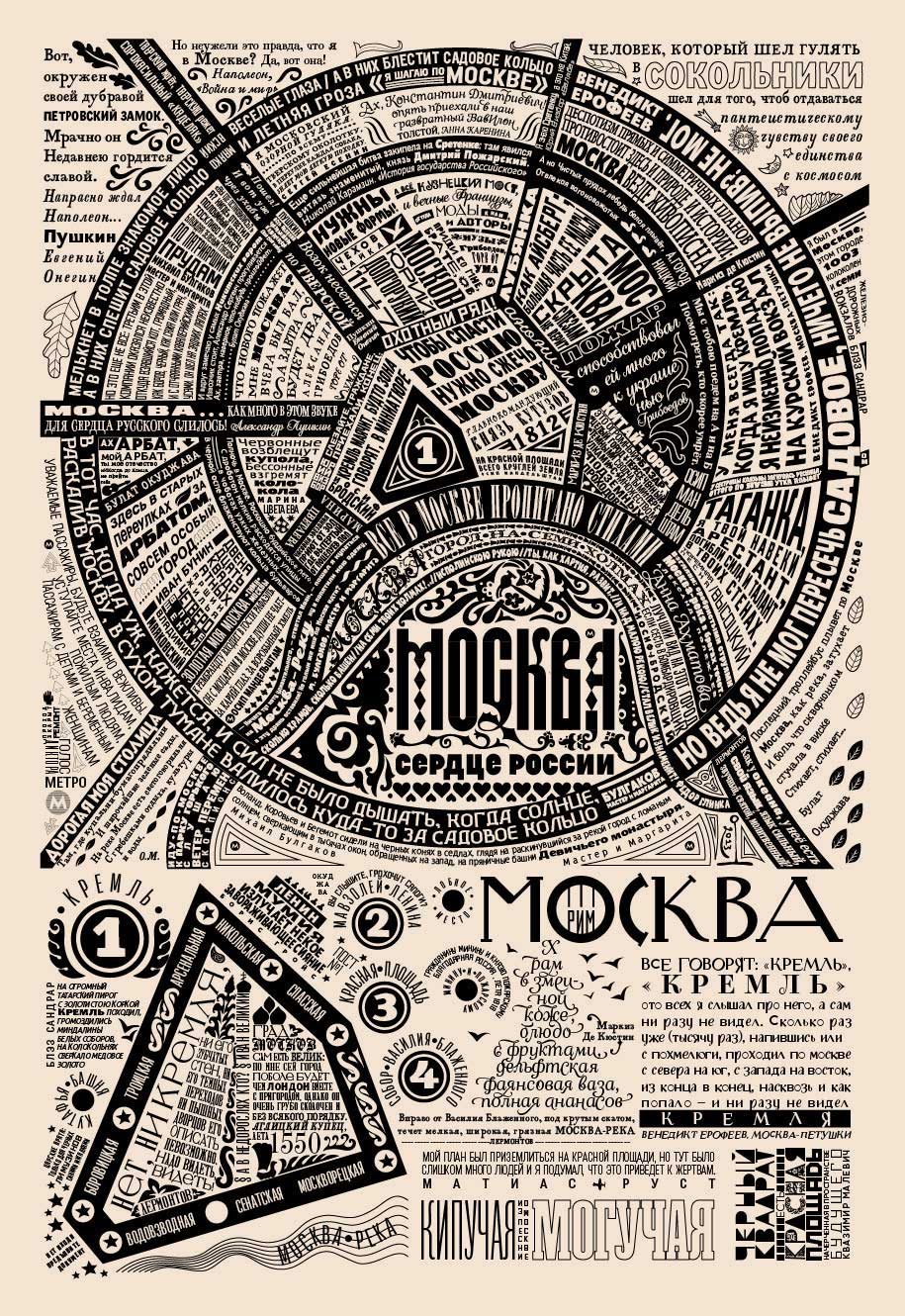 Литературная карта Москвы (маленькая)