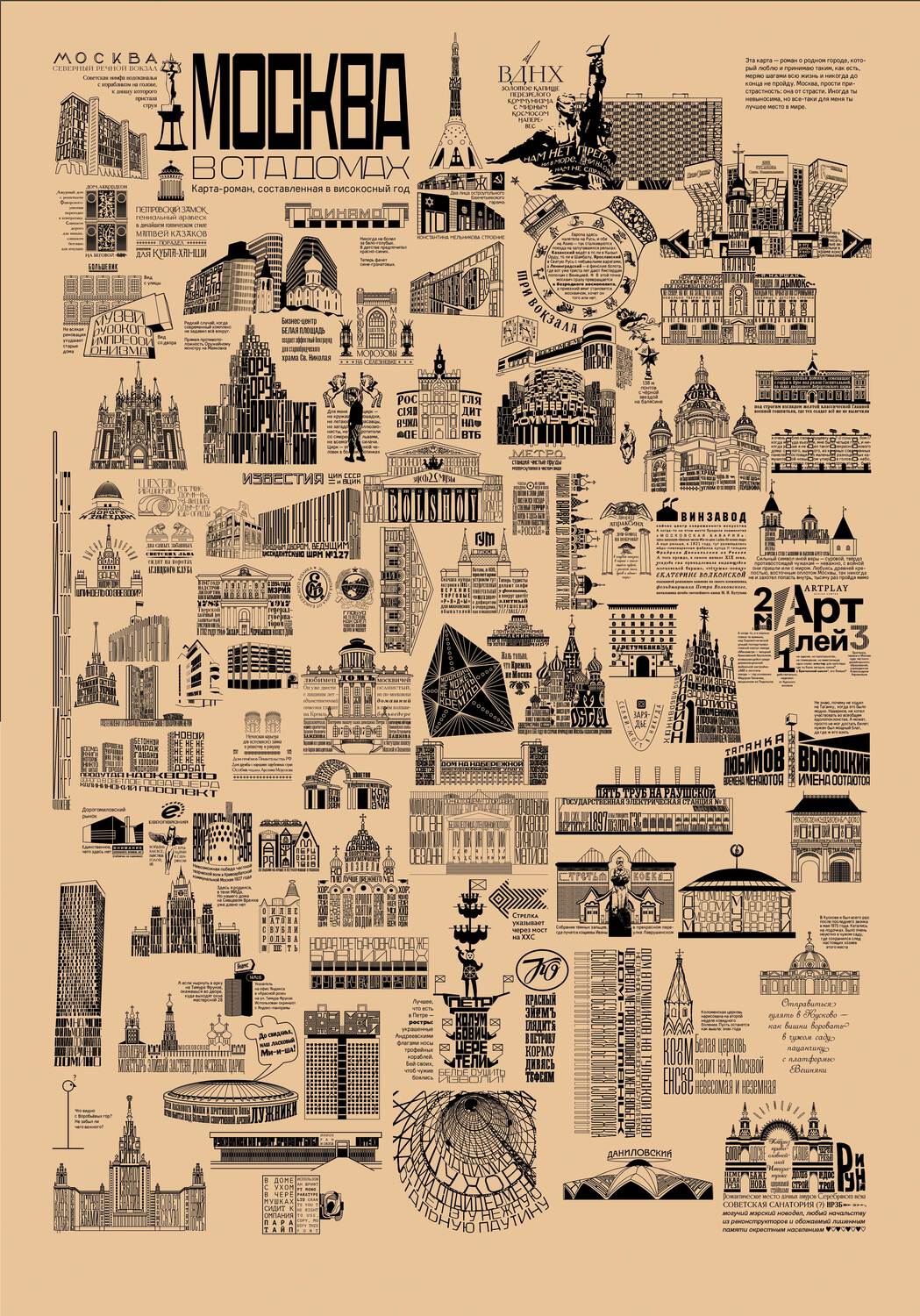 Карта «Москва в ста домах» (маленькая) 