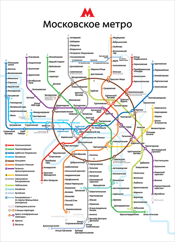 Открытка со схемой московского метро 2.0