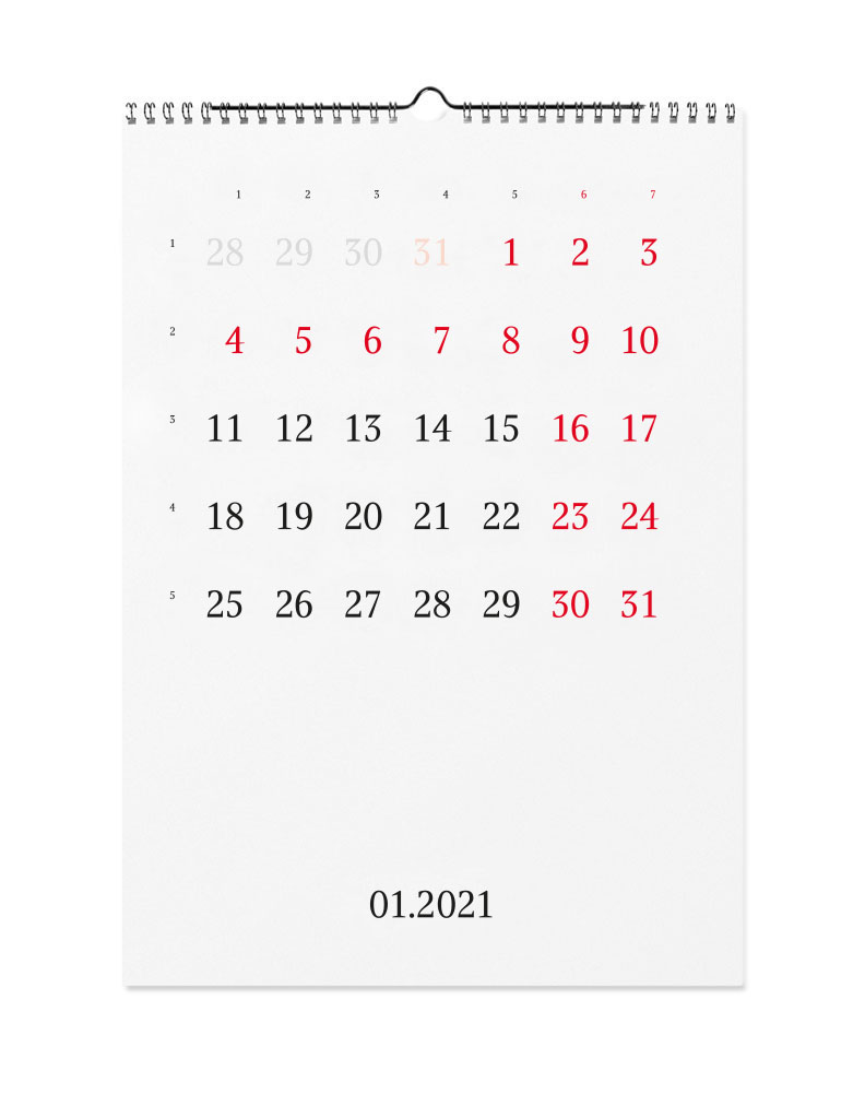 Календарь на 2021 год