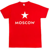 Футболка с логотипом Москвы, знак сверху (английская версия)