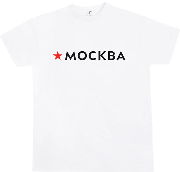 Футболка с логотипом Москвы, знак сбоку (русская версия)