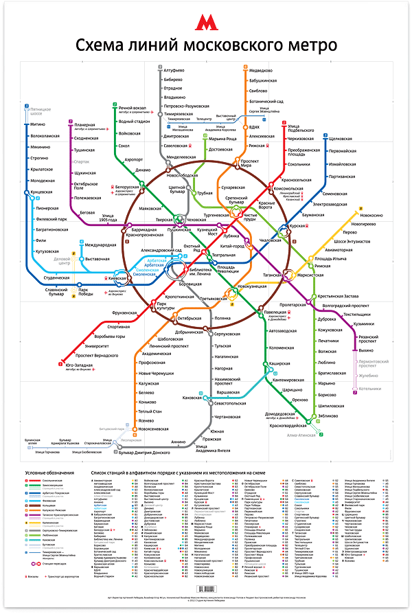 Электронная схема линий московского метро